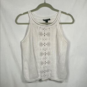 Lauren Ralph Lauren Knitted Tank Top with Liner White size L